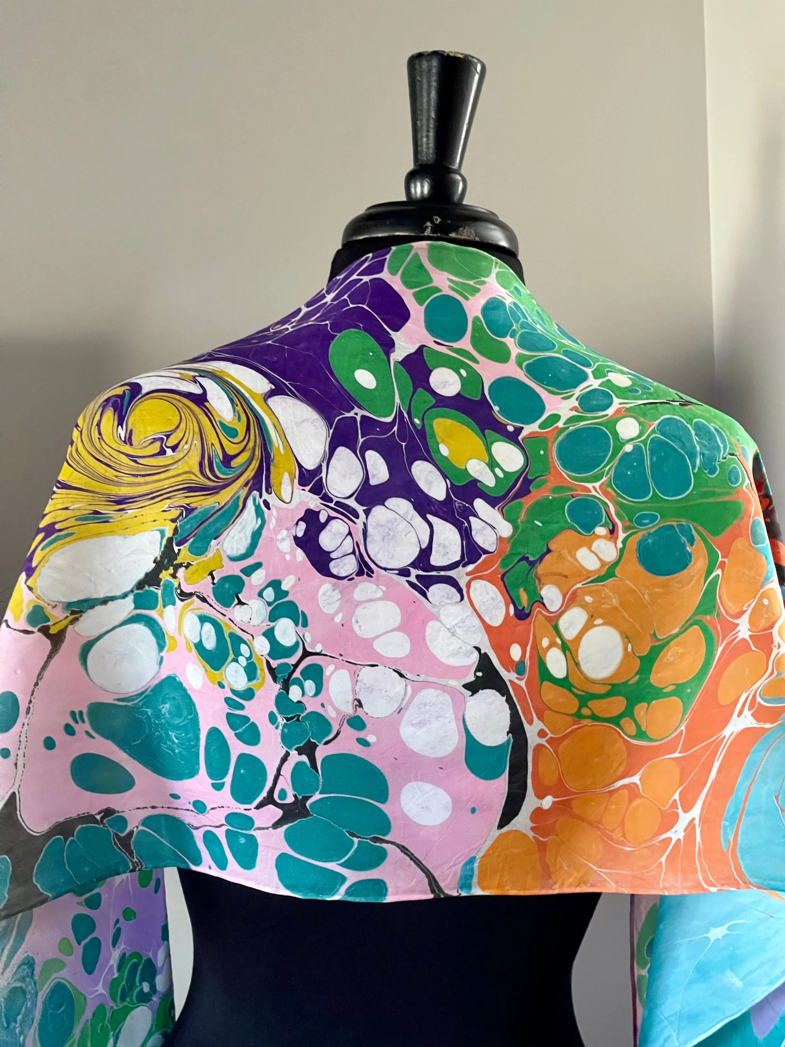 Summer Color Random Patterned Habotai Silk