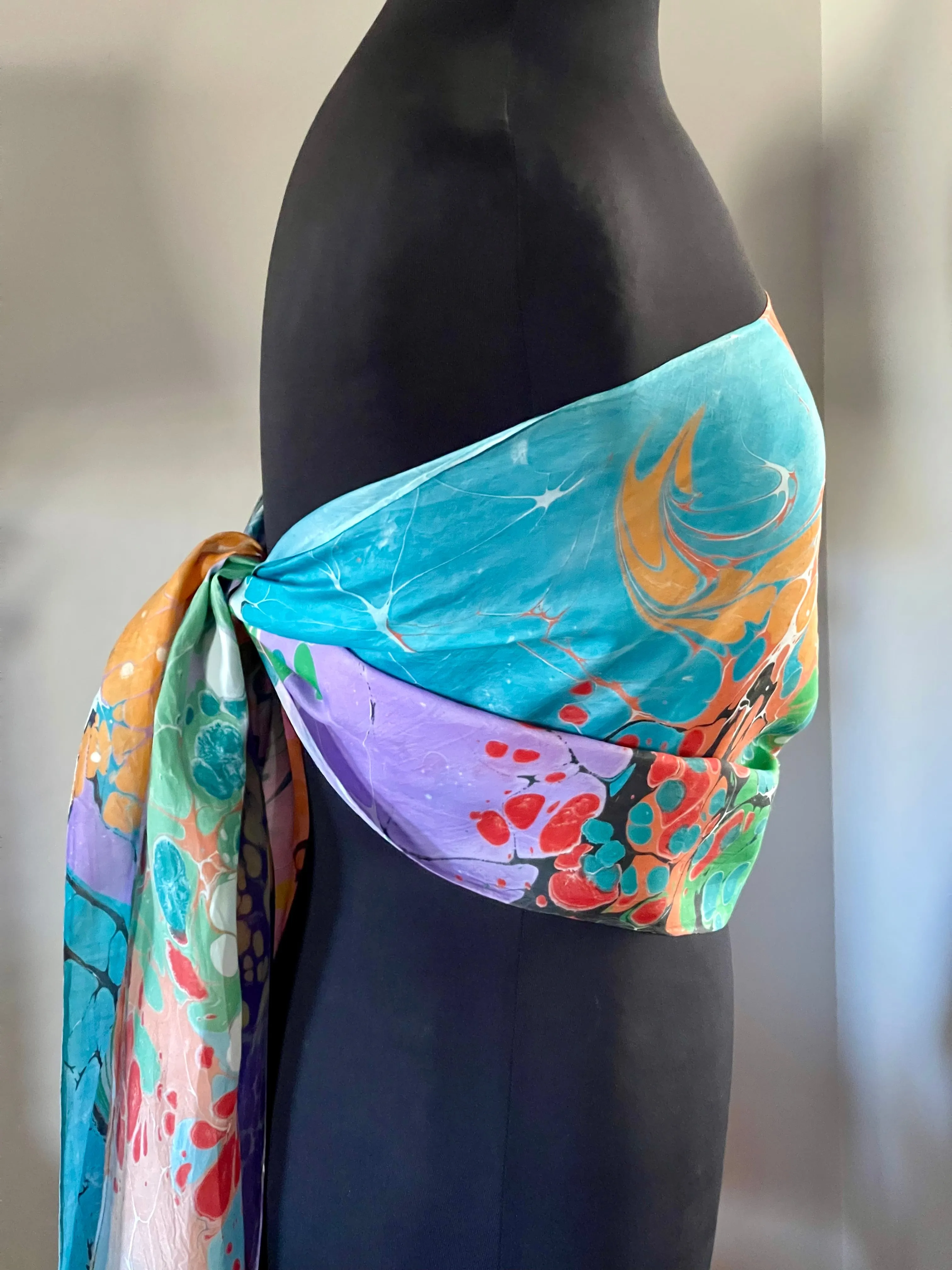 Summer Color Random Patterned Habotai Silk