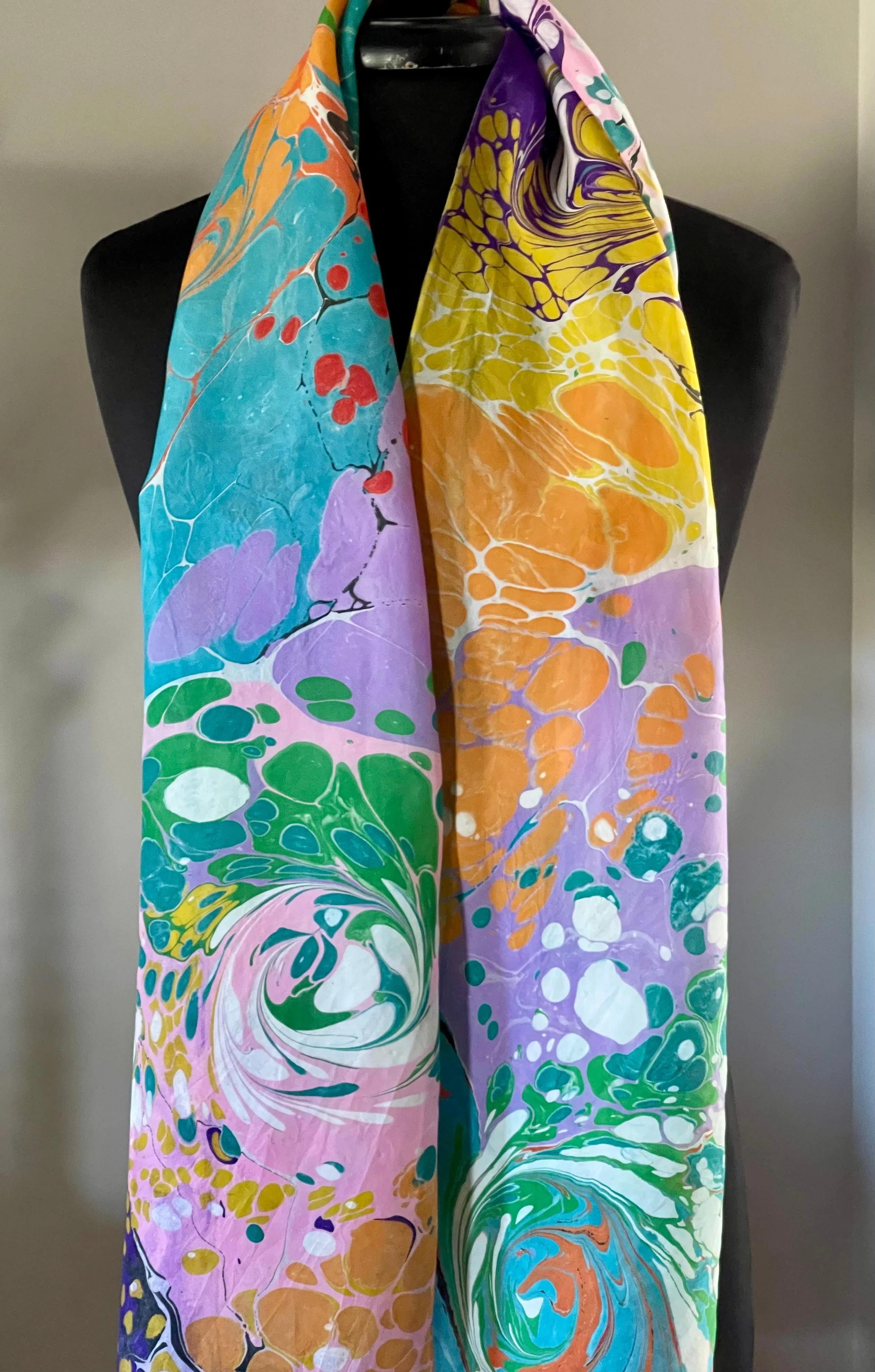 Summer Color Random Patterned Habotai Silk