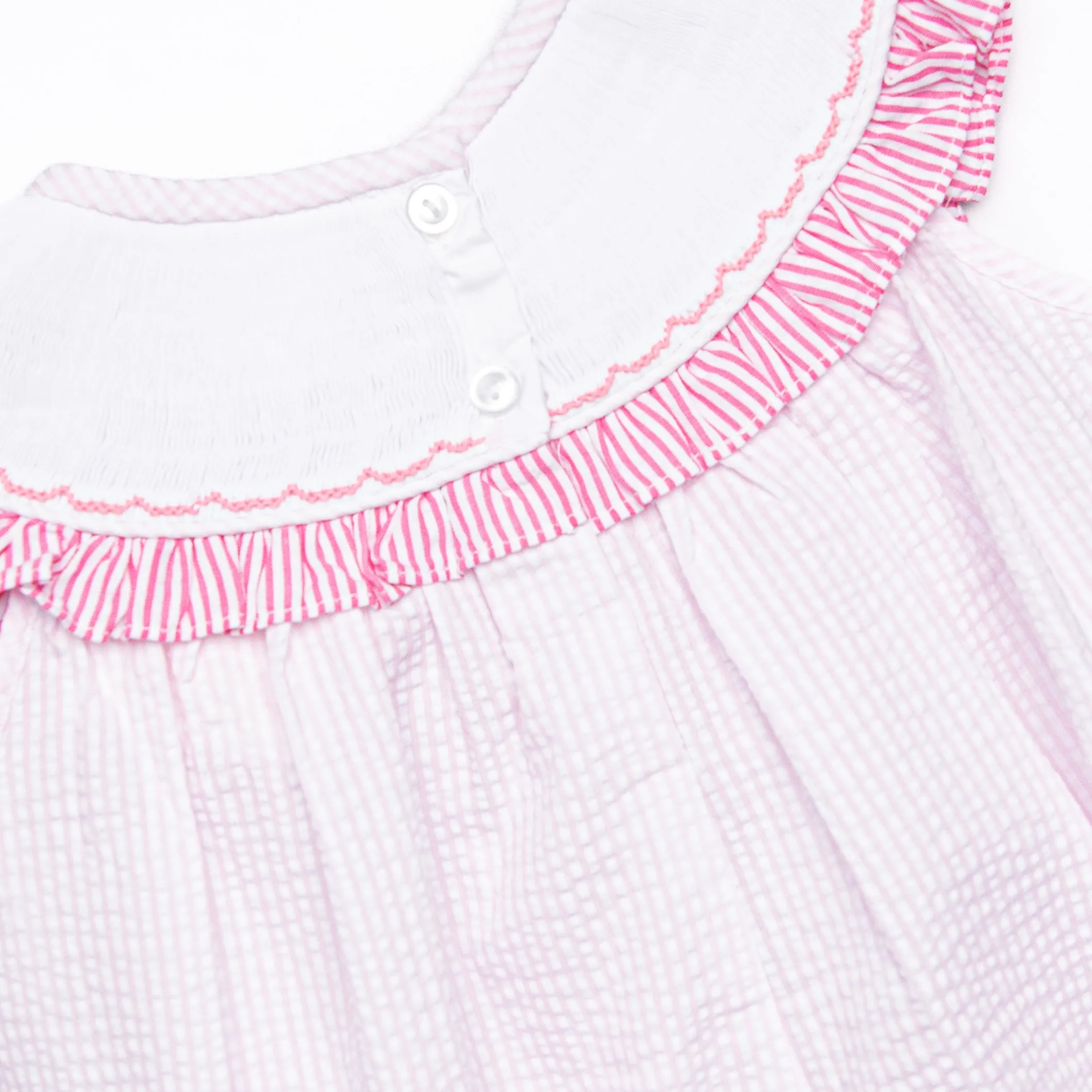 Sunflower Summer Smocked Bishop Dress, Pink