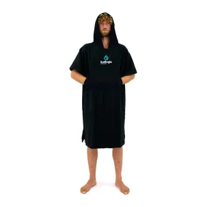 Surflogic Classic Black Hooded Towel Surf Poncho