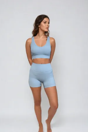 Sydnie Athletic Ribbed Short | Powder Blue