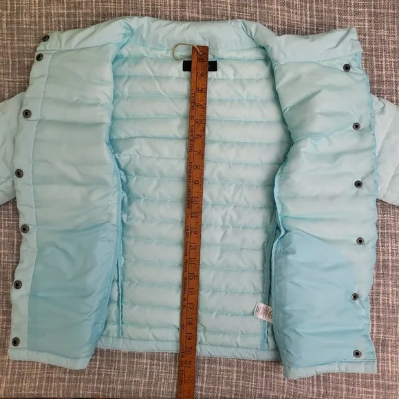 Talbots Quilted Down Puffer Jacket Flattering Sea Green Women's S