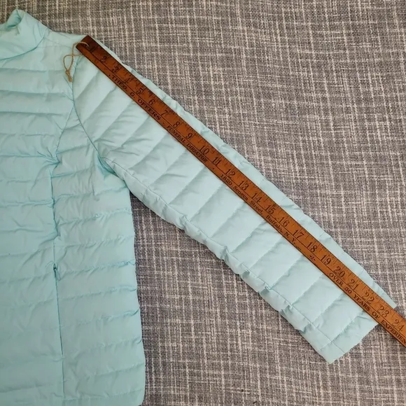 Talbots Quilted Down Puffer Jacket Flattering Sea Green Women's S