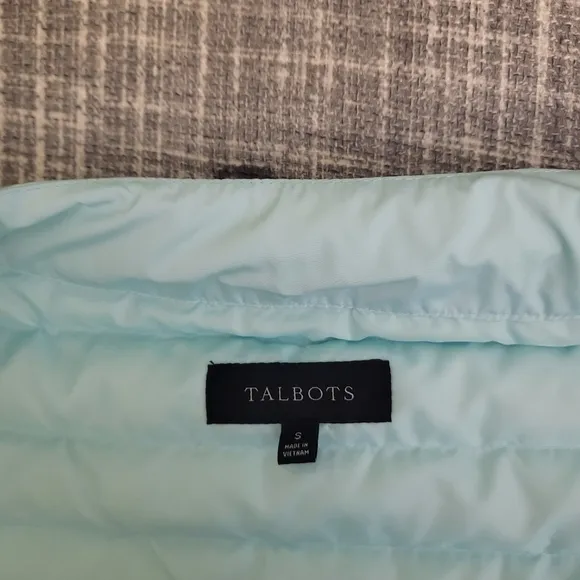 Talbots Quilted Down Puffer Jacket Flattering Sea Green Women's S