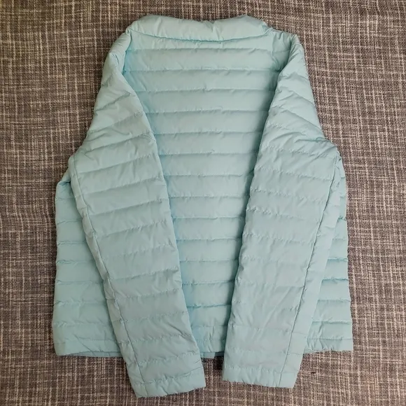 Talbots Quilted Down Puffer Jacket Flattering Sea Green Women's S