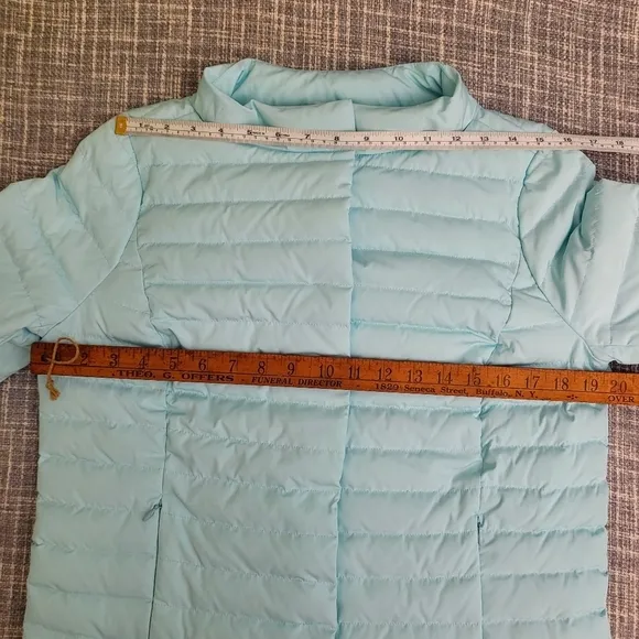 Talbots Quilted Down Puffer Jacket Flattering Sea Green Women's S