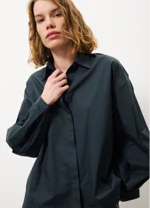 Teal Green Cotton Poplin Poet Blouse