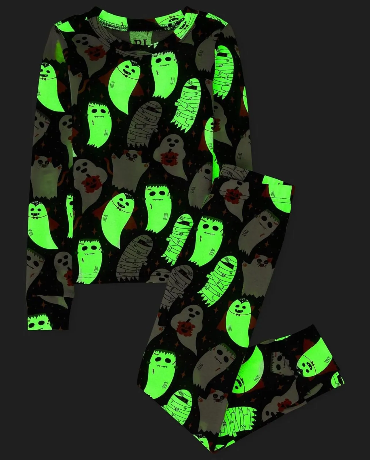 The Children's Place Baby Infant 2 Piece Pajama Set Ghosts Black 6-9 Months