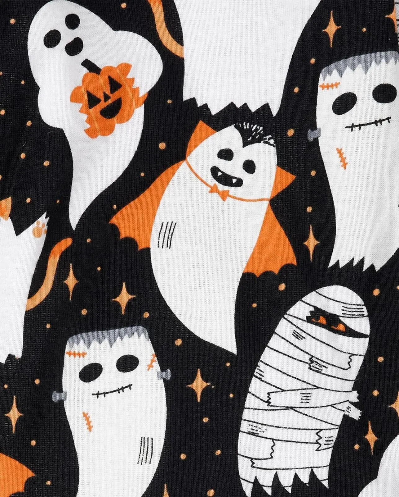 The Children's Place Baby Infant 2 Piece Pajama Set Ghosts Black 6-9 Months