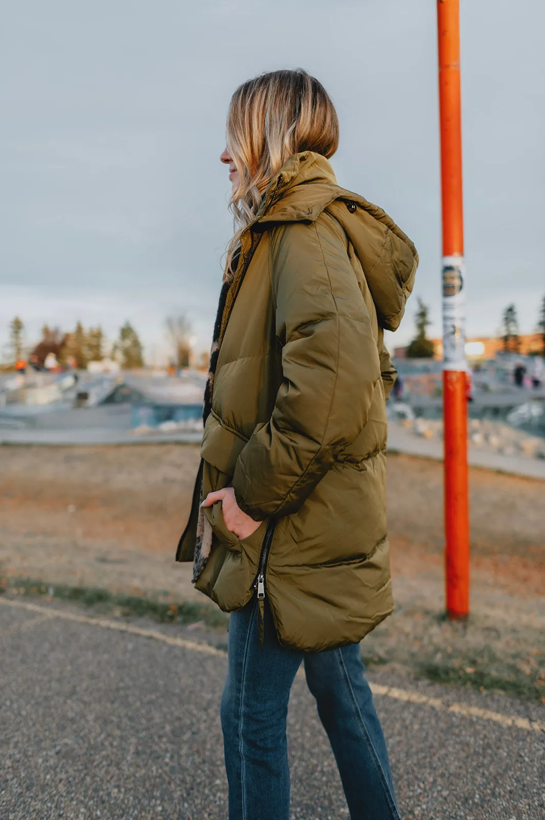 The Kae Puffer Coat - Olive