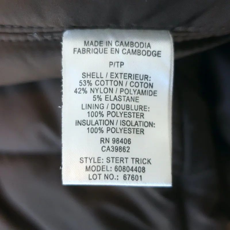 Theory Fur Hood Puffer Jacket Stert Brown Stretch Cotton Size Petite