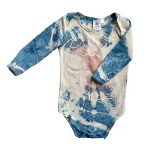 Tie Dye Hemp Baby Onesie, Indigo