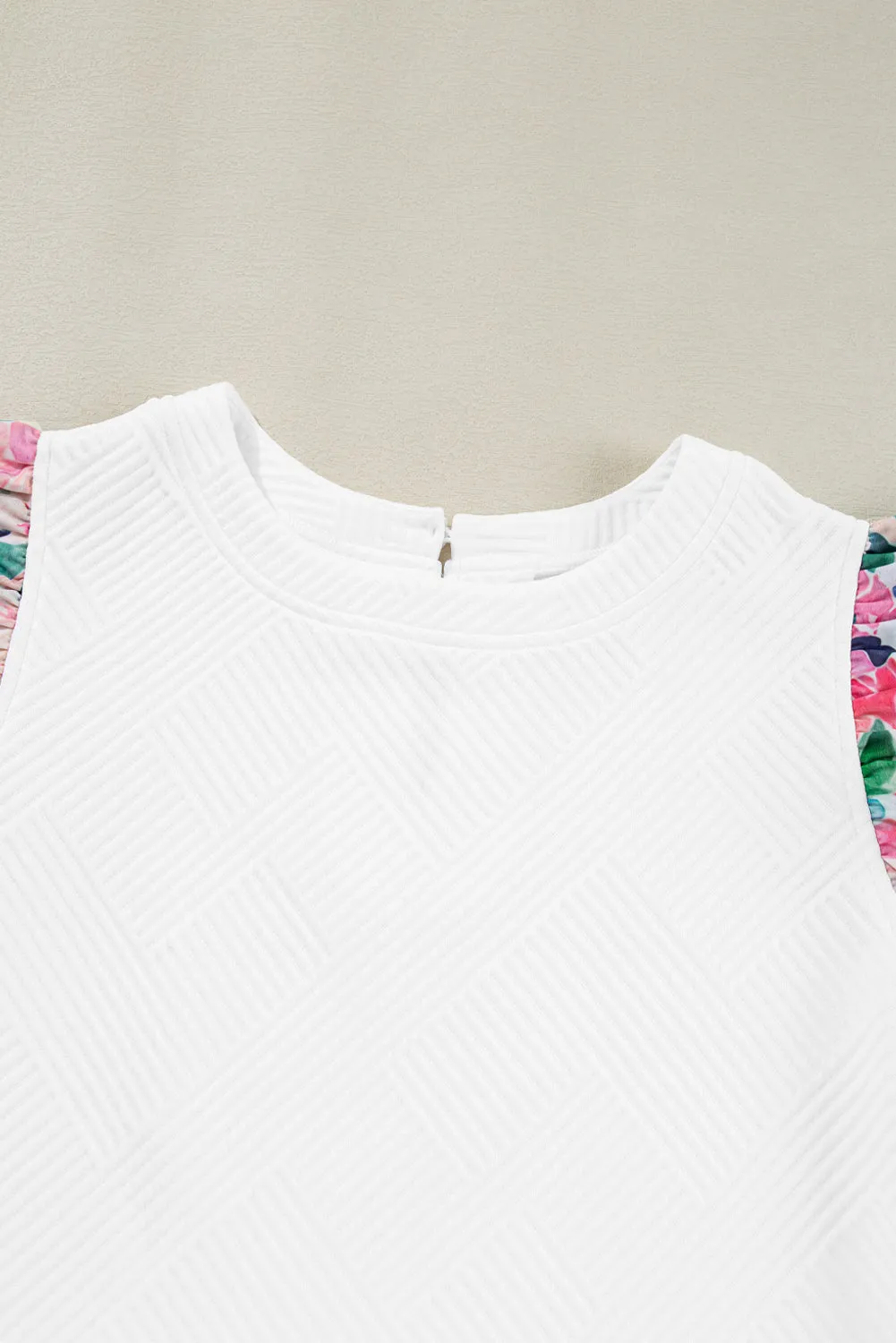 Tiered Ruffled Sleeve Textured Knit Top