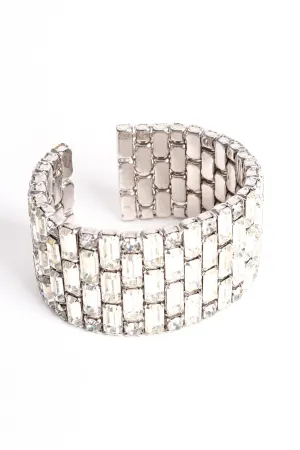 Tiled Rhinestone Baguette Cuff