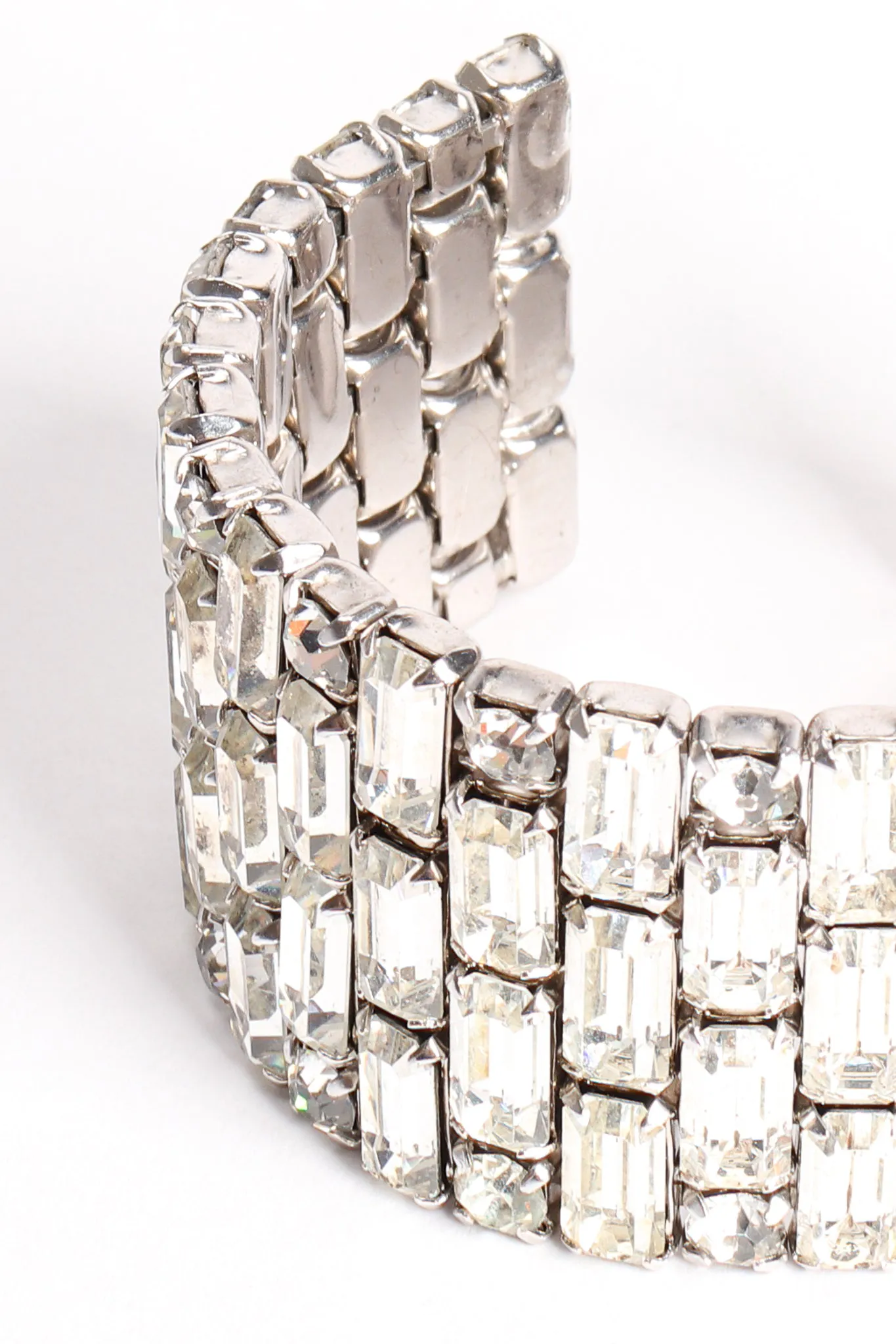 Tiled Rhinestone Baguette Cuff