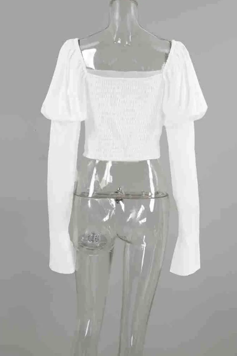 TK0536 Off Shoulder Long Sleeve Shirt
