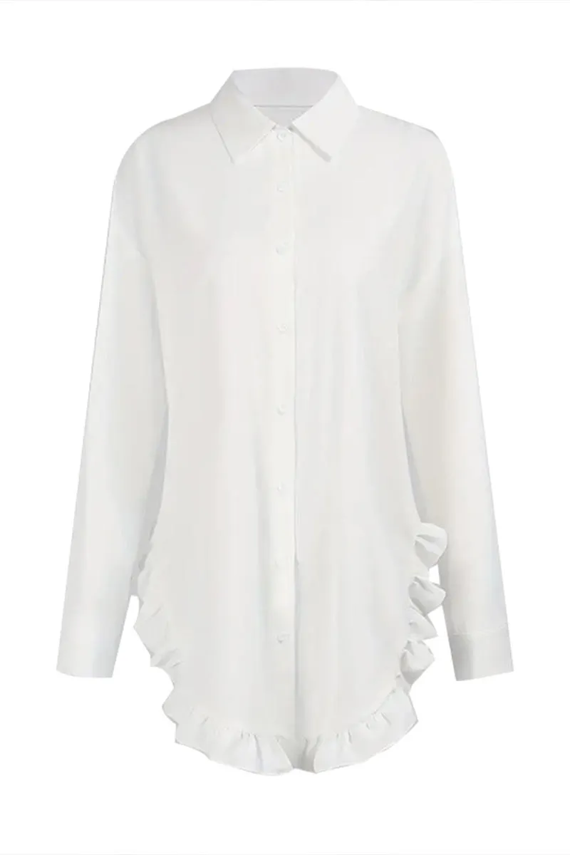 TL0089 Ruffle Long Shirt