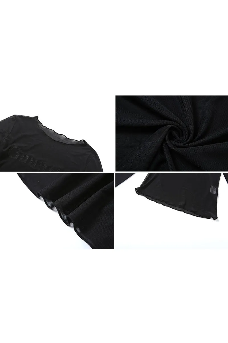 TL0359 Black Mesh Shirt