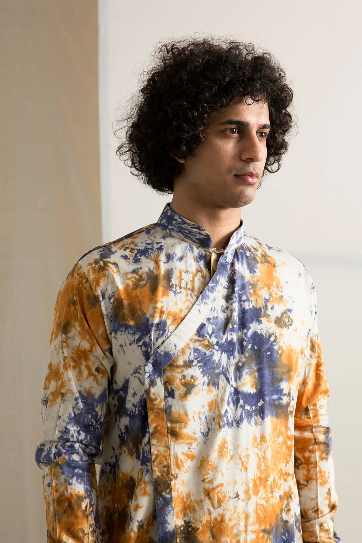 Toivo -  Quilted Jacket with Tie & Dye Overlapped Panel Kurta Set