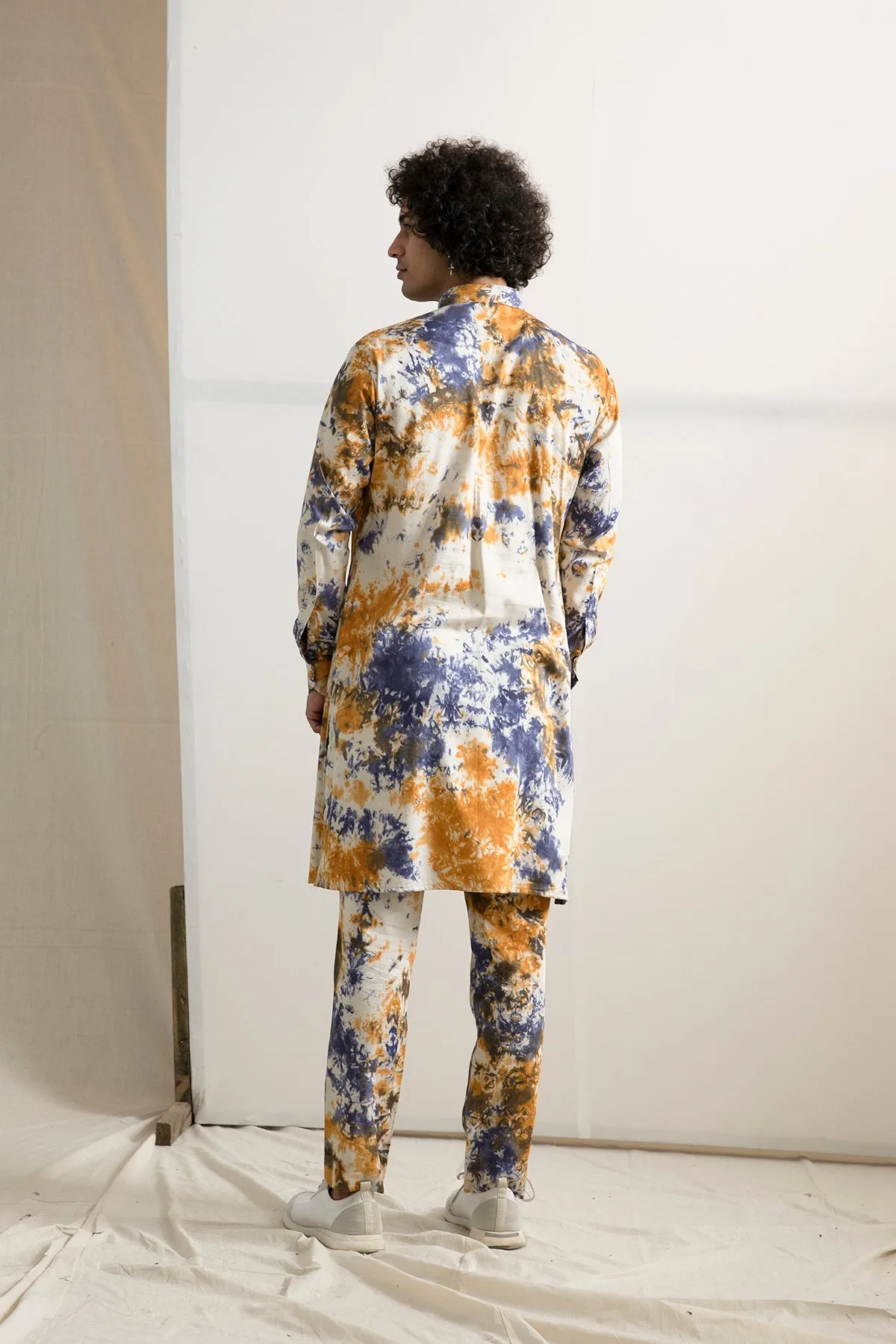 Toivo -  Quilted Jacket with Tie & Dye Overlapped Panel Kurta Set