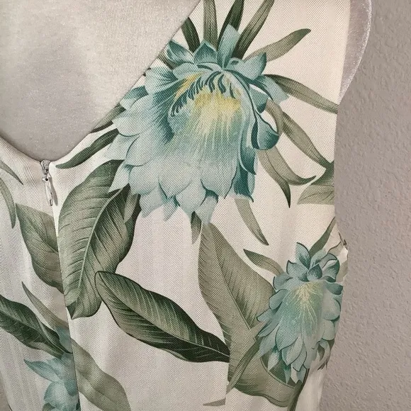 TOMMY BAHAMA 100% Silk Hawaiian Floral Dress Midi Sheath Tiki Party Luau Size 6