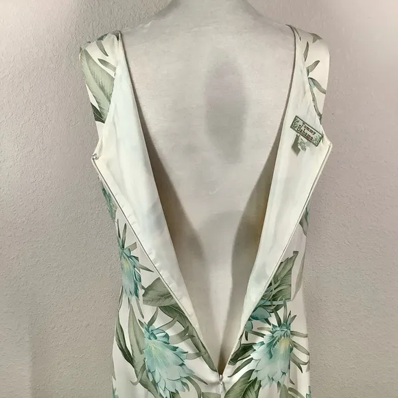 TOMMY BAHAMA 100% Silk Hawaiian Floral Dress Midi Sheath Tiki Party Luau Size 6
