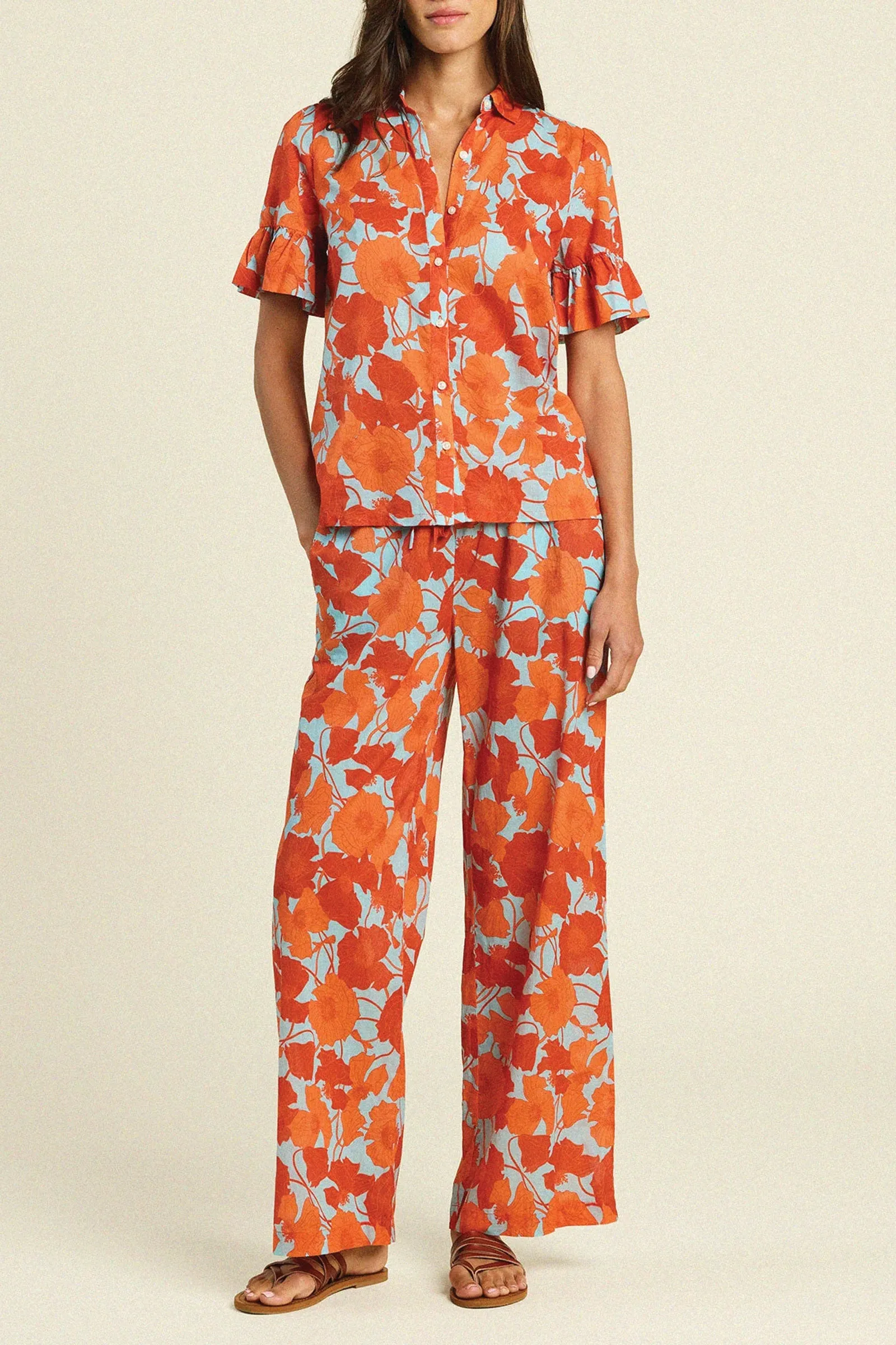 Trovata Lena Blouse in Shoreline Poppy