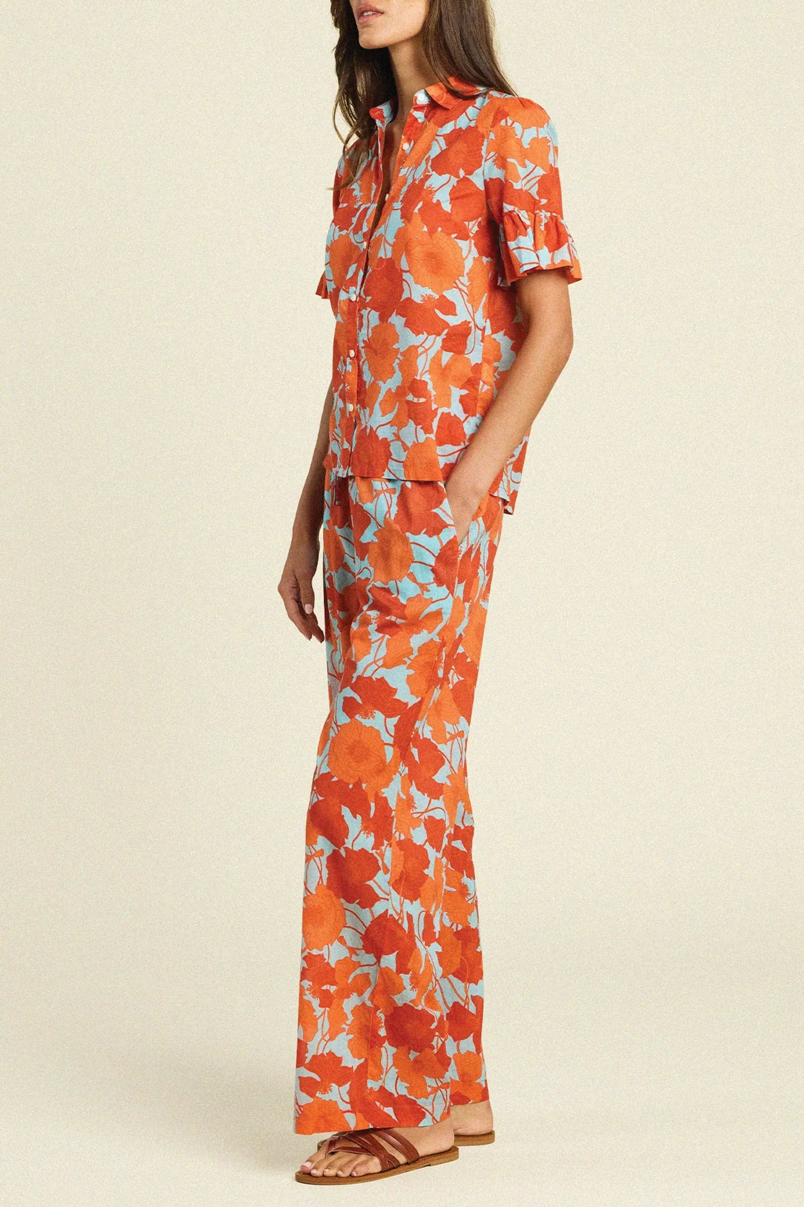 Trovata Lena Blouse in Shoreline Poppy