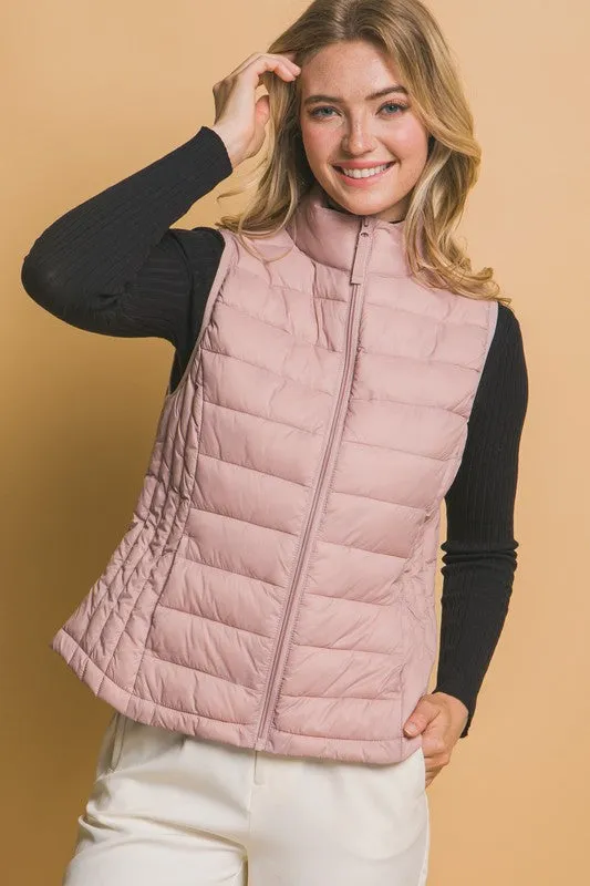 Ultra Lightweight Puffer Vest in mauve *