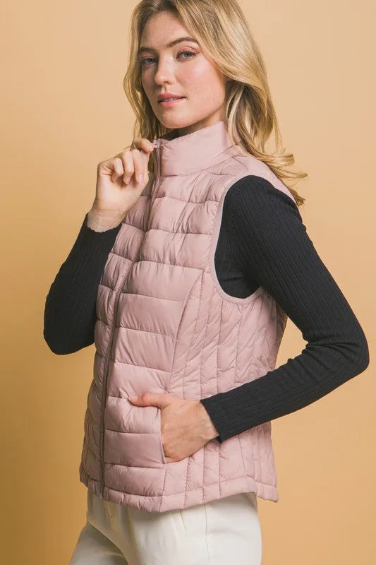 Ultra Lightweight Puffer Vest in mauve *