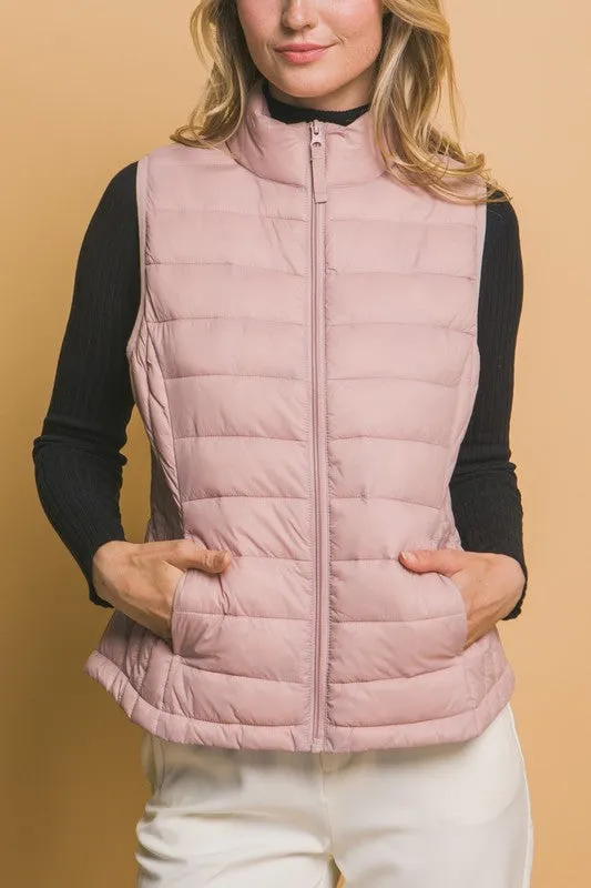 Ultra Lightweight Puffer Vest in mauve *