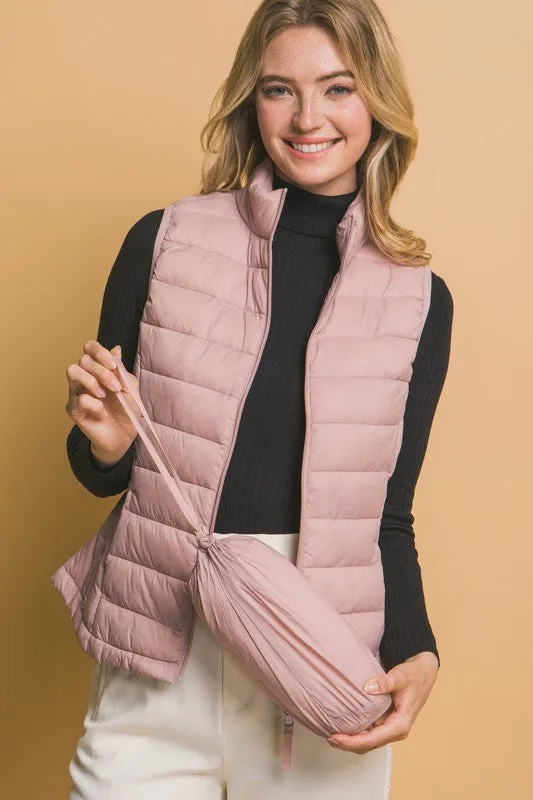 Ultra Lightweight Puffer Vest in mauve *