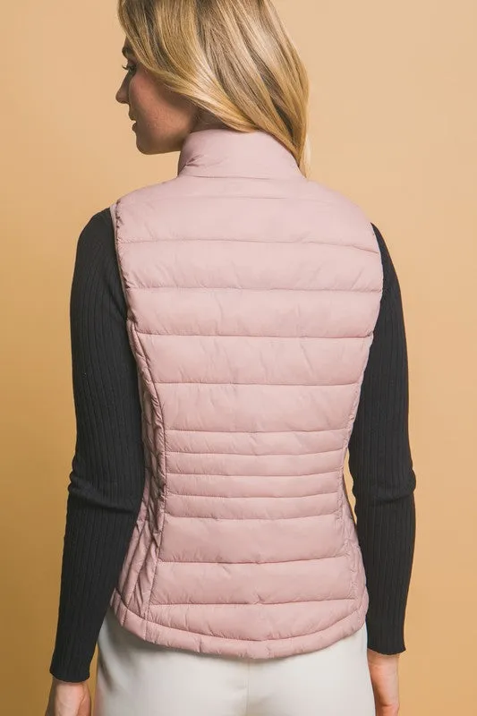 Ultra Lightweight Puffer Vest in mauve *