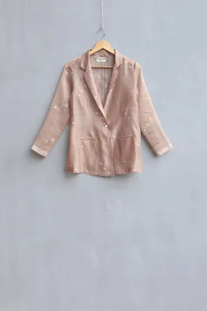 Urvashi Kaur   I  Telok BLAZER DASH BLAZER chanderi cotton silk nude TESSELLATE- 96