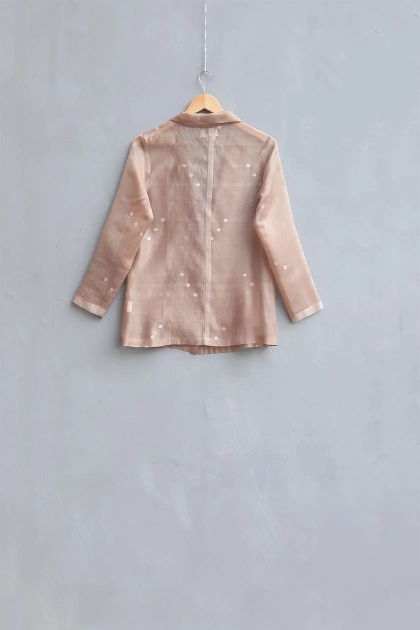 Urvashi Kaur   I  Telok BLAZER DASH BLAZER chanderi cotton silk nude TESSELLATE- 96