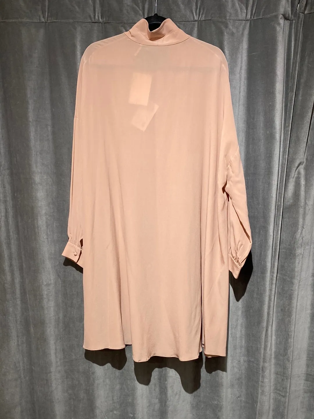 Valentino Blush Silk Turtleneck Long Sleeve Tunic Blouse