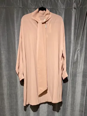 Valentino Blush Silk Turtleneck Long Sleeve Tunic Blouse