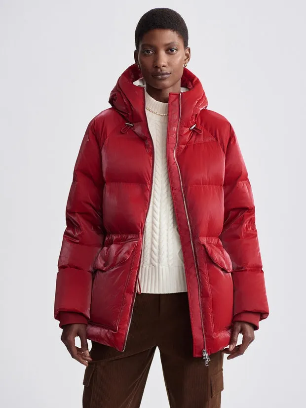 Varley Fullerton Down Jacket in Red Dahlia