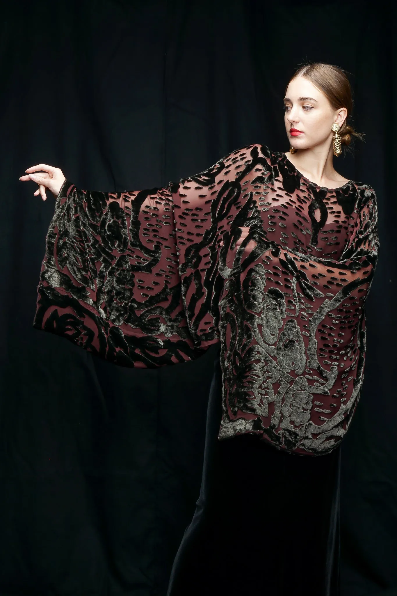 Velvet Burnout Kimono Top