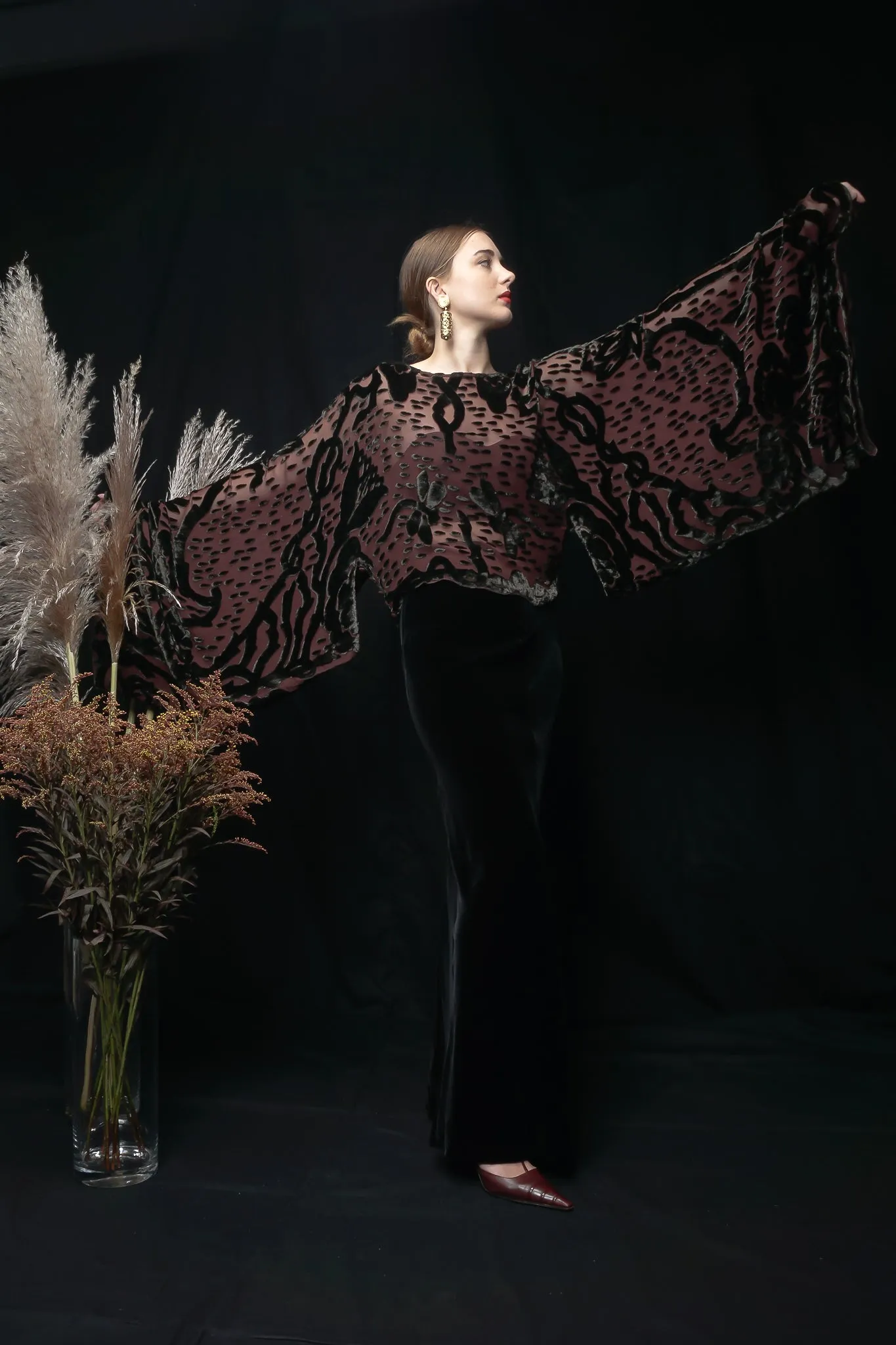 Velvet Burnout Kimono Top
