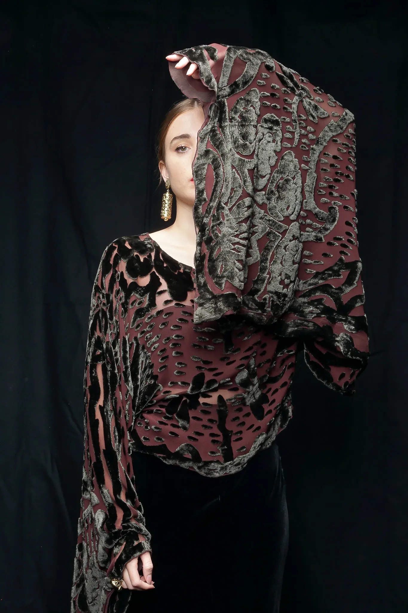 Velvet Burnout Kimono Top