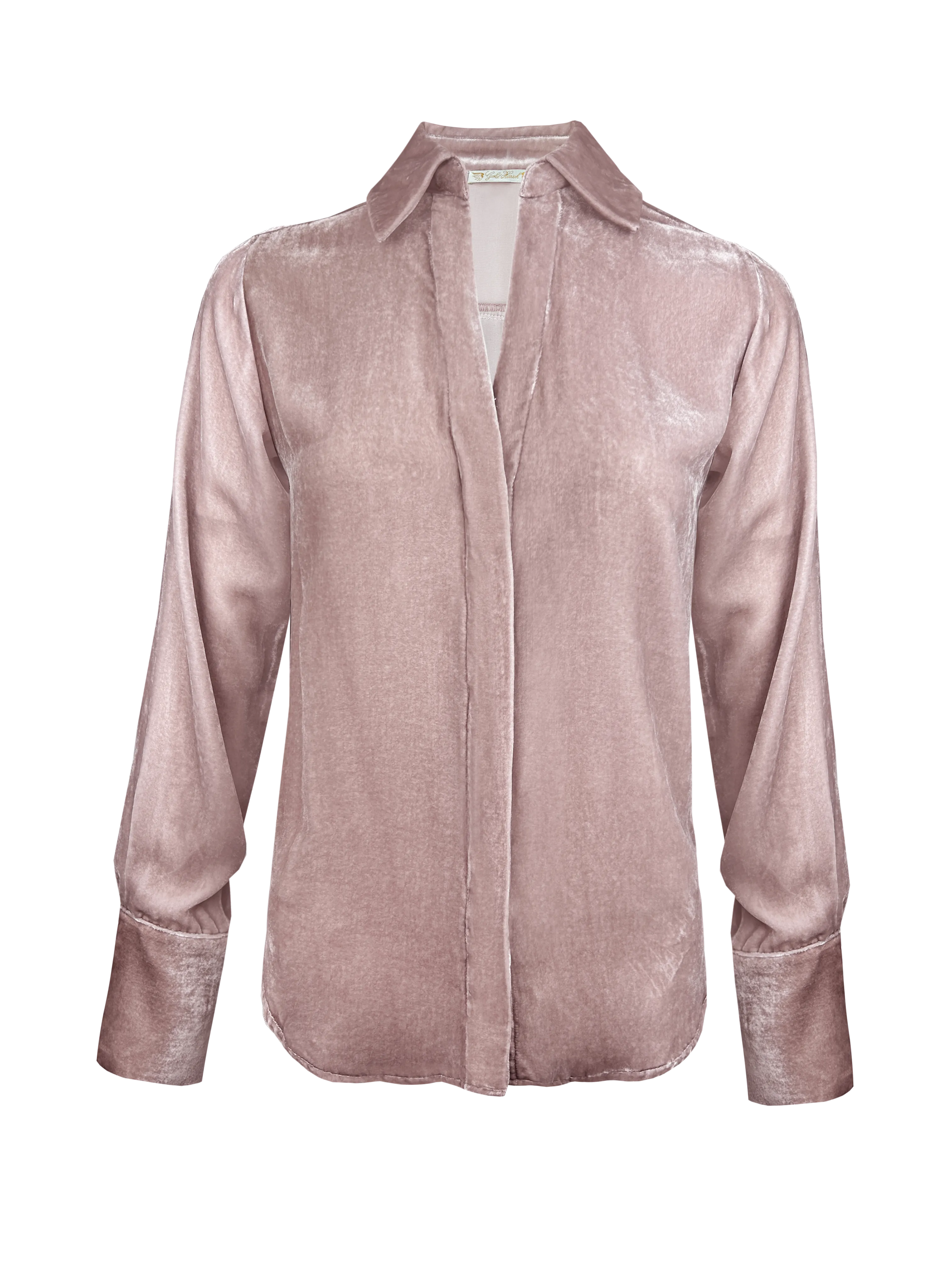Velvet Runway Shirt - Nude Crystal