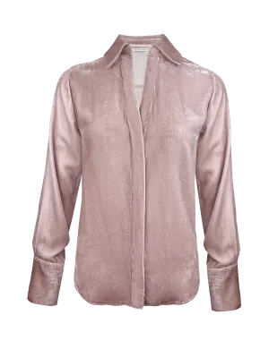 Velvet Runway Shirt - Nude Crystal