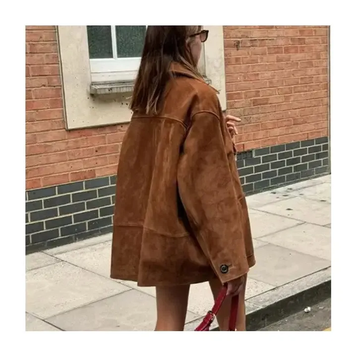Vintage Collared Long Sleeve Button-Up Jacket