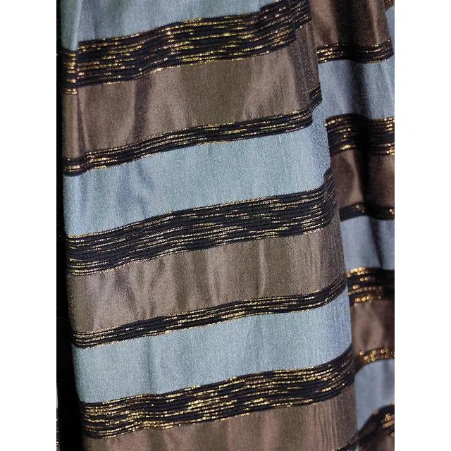 Vintage Metallic Taffeta Skirt Copper/Steel/Gold 1950s Pleated 28" Waist