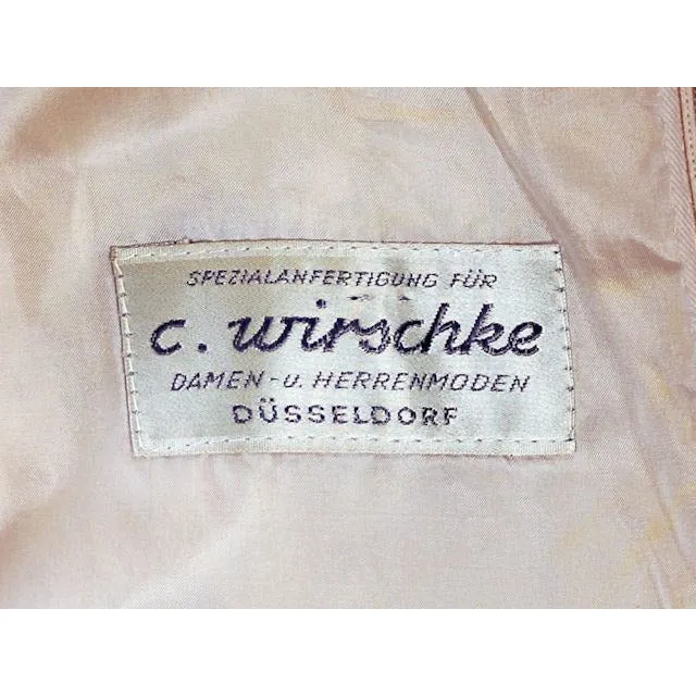 Vintage Sheath Dress / Reversible Coat Ivory Beige Print 1960s Italy 36-33-37 c.wirschke
