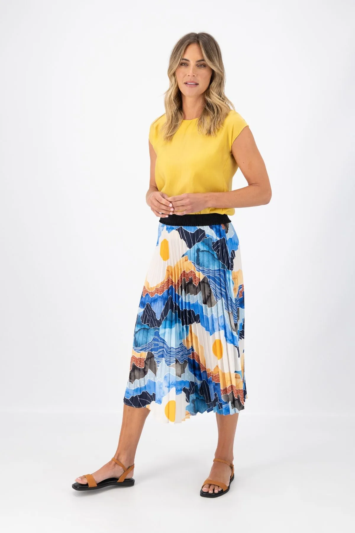 Vista Pleated Skirt Blue