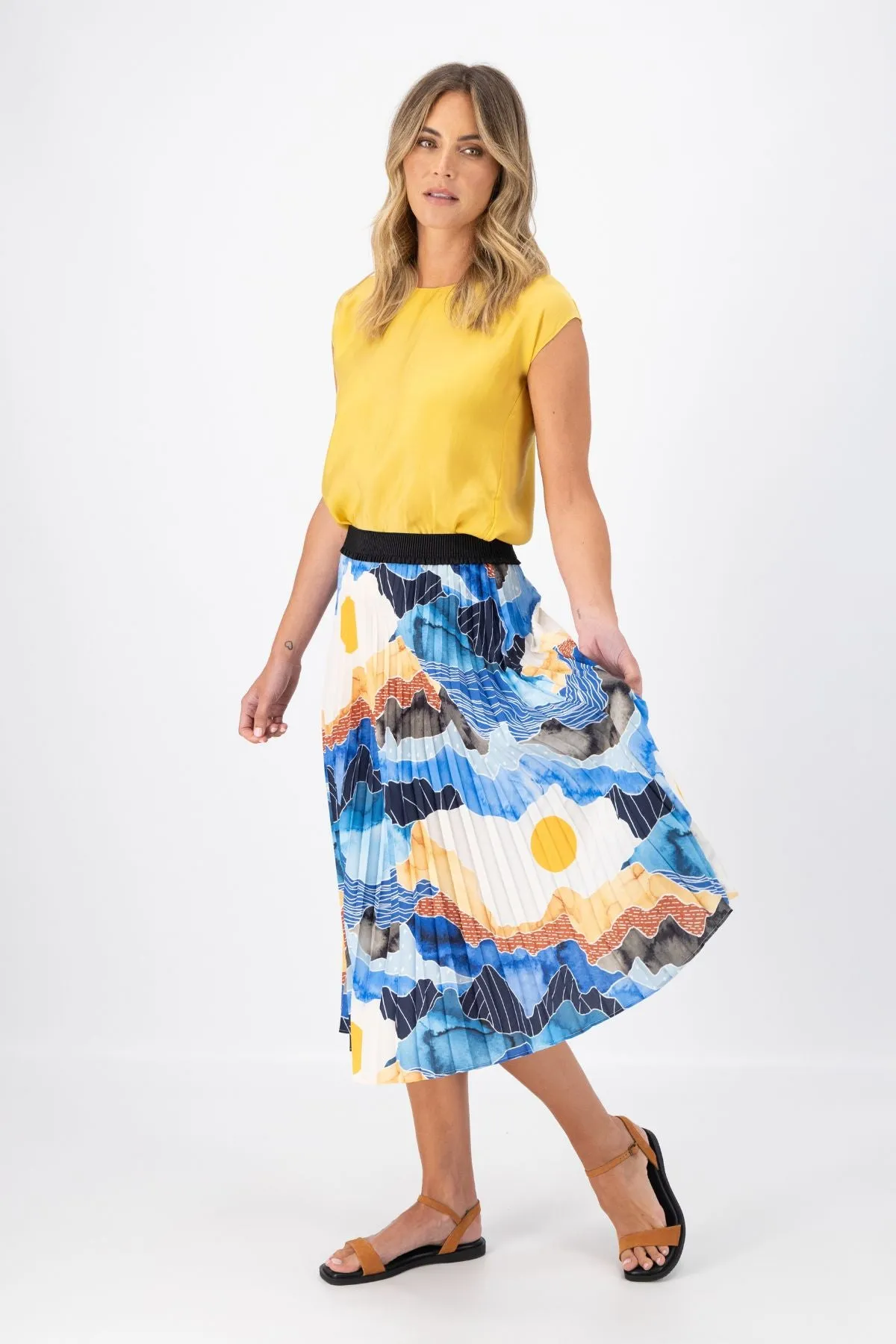 Vista Pleated Skirt Blue
