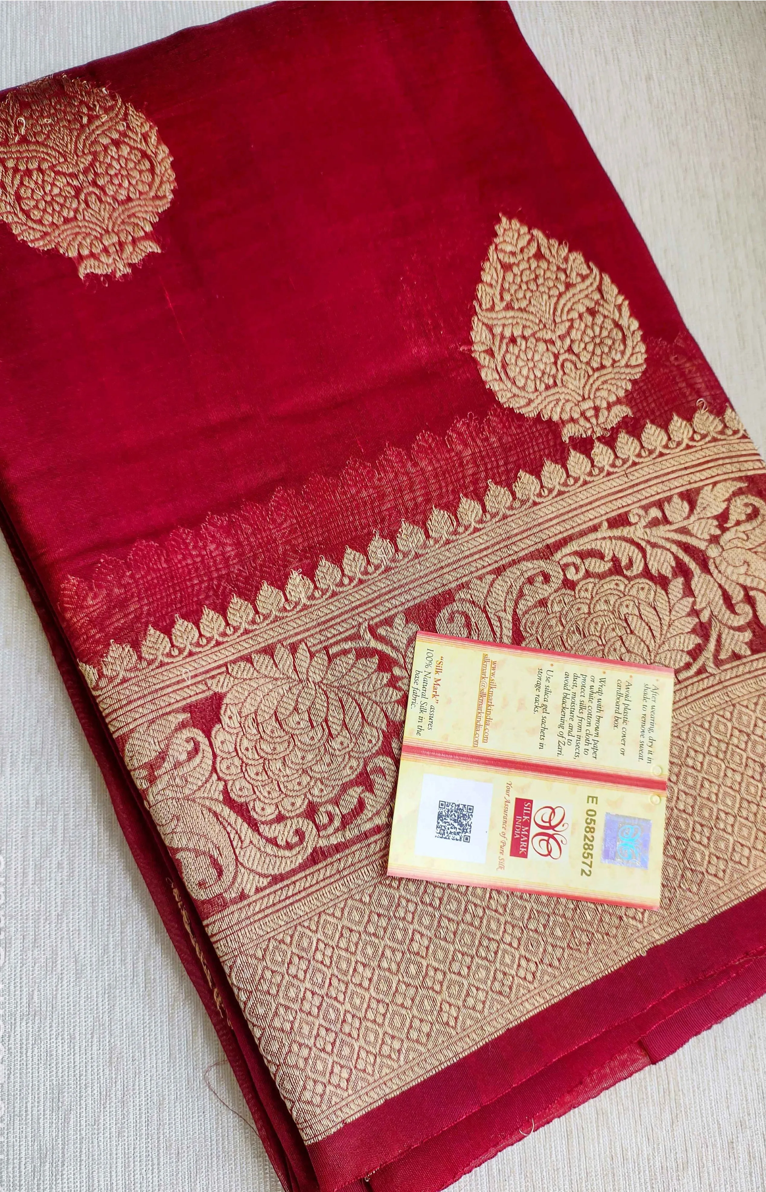 Wedding Saga Pure Banarasi Handloom Kora Kadhwa Silk Saree